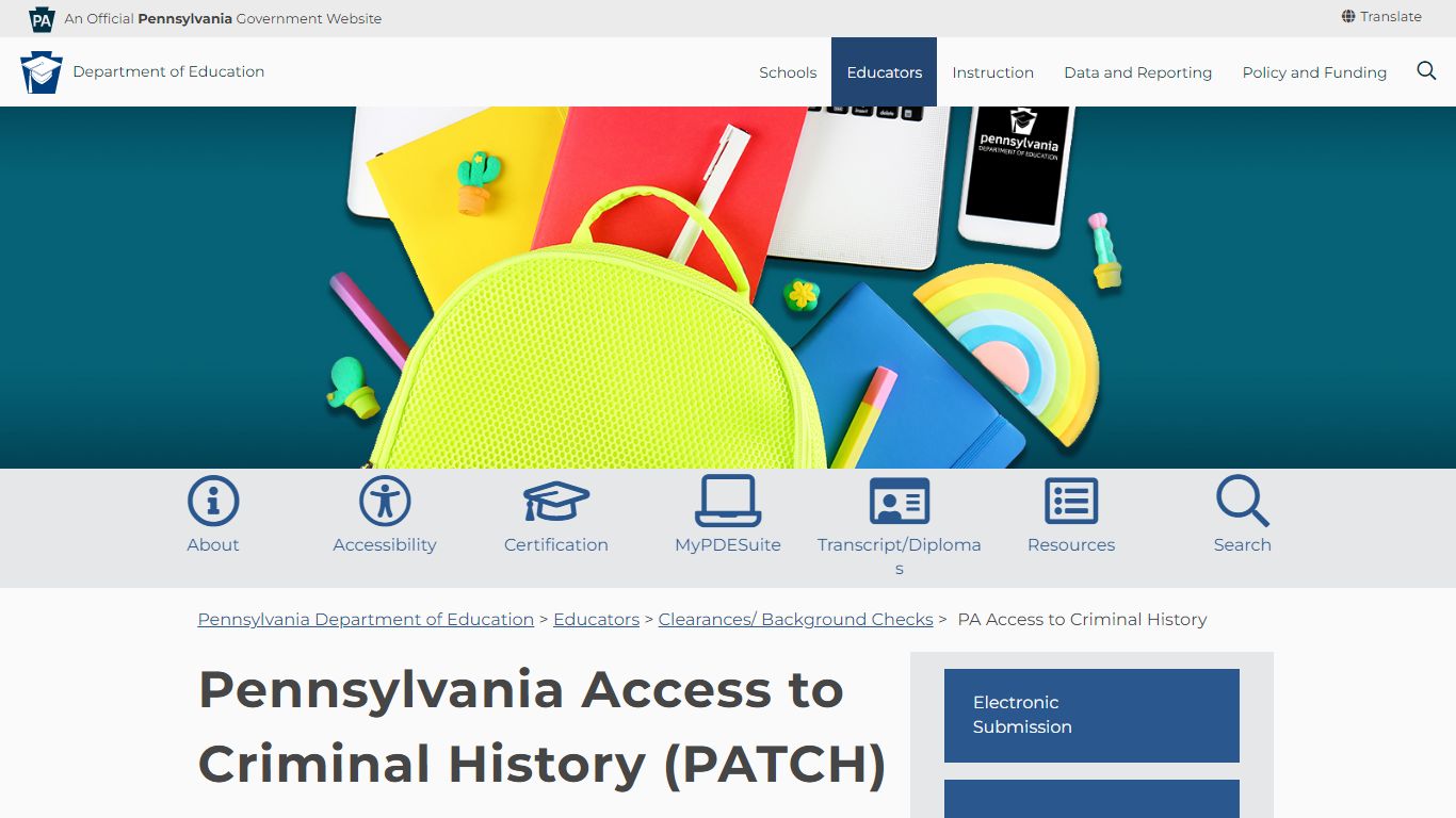 Pennsylvania Access to Criminal History (PATCH)